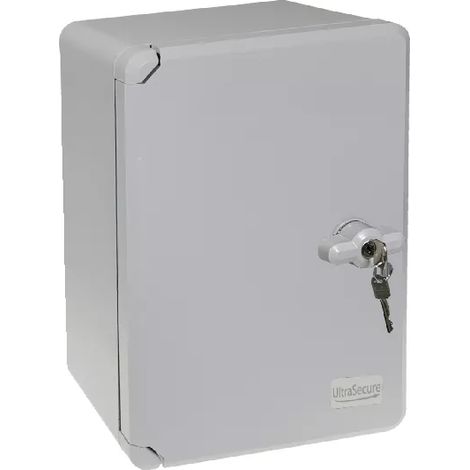 Ultra Secure – Coffret mural haute-résistance 300 x 200 x 130 mm – Indice de protection IP65 – Résistant aux chocs IK08 – Serrure à clé avec 2 clés