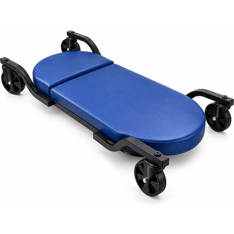 Relaxdays Werkstatt Rollbrett, Montageliege gepolstert, Auto Kriecher 180 kg, HBT: 17x48,5x109 cm, KFZ Liegewagen, blau (1/5)