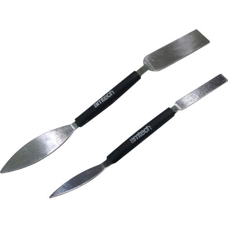 Amtech G1855 - Set di 2 lame triangolari e quadrate per profilare foglie e foglie quadrate, per intonacatori, piccolo utensile, 2 pezzi (1/5)