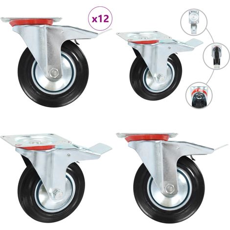 vidaXL 12 pcs Roulettes pivotantes 160 mm (1/5)