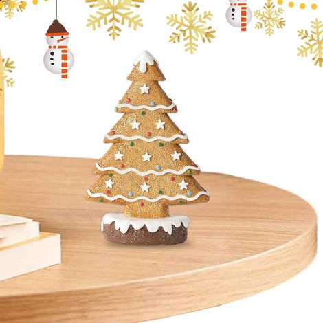 Sapin De Noël De Table Petite Sculpture en Résine Figurines Décoratives De Collection D Arbre De Noël Pour Fête Bureau Étagère Cheminée Bureau (1/5)