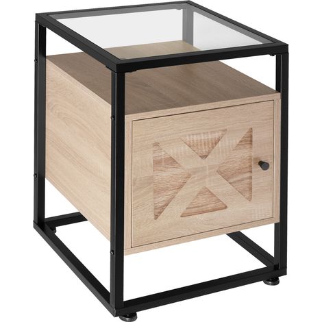 Table de chevet Style industriel 40 x 43 605 cm Bois clair (1/5)