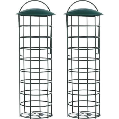 MSBD Mangeoire Oiseaux Exterieur, Mangeoires pour Oiseaux Sauvages pour Boules De Graisse pour Boulettes, pour Petits Oiseaux Sauvages Vert Foncé (1/5)
