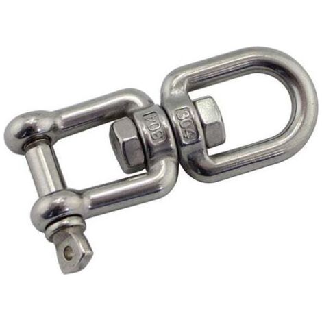 Crochet pivotant double extrémité M8 en acier inoxydable, connecteur en Y pivotant pour suspendre les balançoires à sacs de sable et les chaises suspendues (1/5)