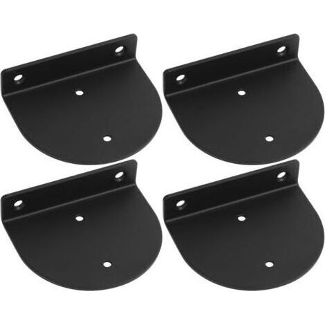 4 Pcs Supports d'étagère Muraux Flottants, Equerre Etagere Murale Métal, Support Etagere Murale Fixation Invisible, équerre d’étagères Semi-circulaire Charge Lourde pour étagère, Noirs (1/4)