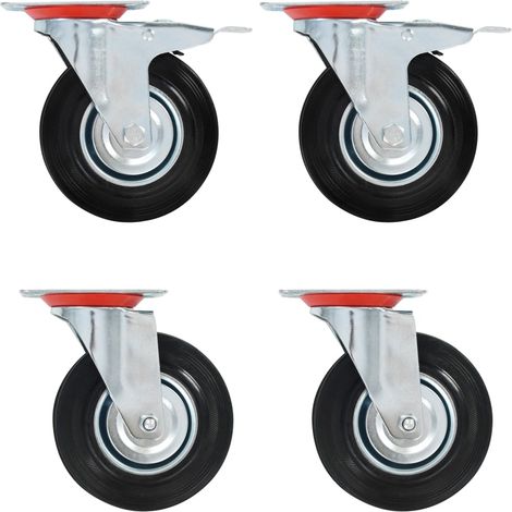 8 pcs Roulettes pivotantes 125 mm  Roulettes Meuble  Roulettes de Transport BZREH2828860 (1/5)