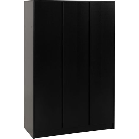 Malvern 3 Door Wardrobe - L50.5 x W115 x H180 cm - Black (1/4)
