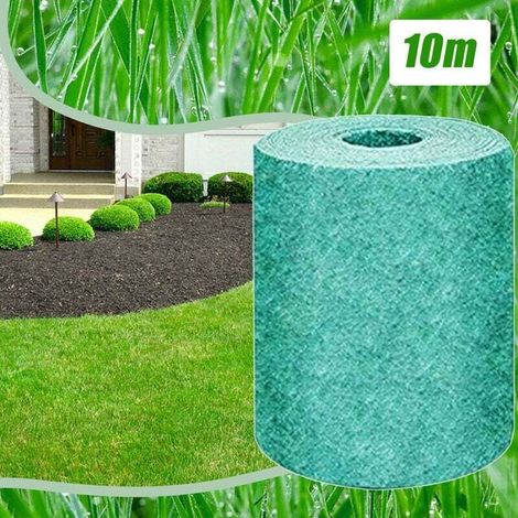 Tapis de graines d'herbe 100x20cm – Engrais libération lente – Pour pelouse durable – Résistant à la lumière et aux pentes