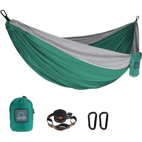 Hamac extérieur en nylon parapluie tissu anti-renversement champ installation rapide camping balançoire hamac portant 300 kg- (1/4)