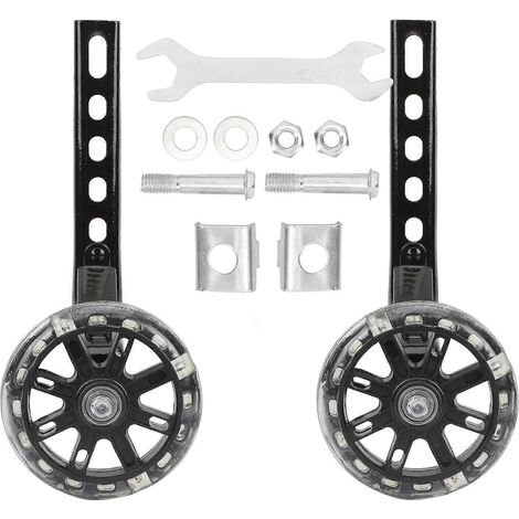 roues auxiliaires pour vélo enfant, roues d'apprentissage lumineuses compatibles avec les vélos de 12 à 20 pouces-11.00X11.00X2.00CM-Assorted Color