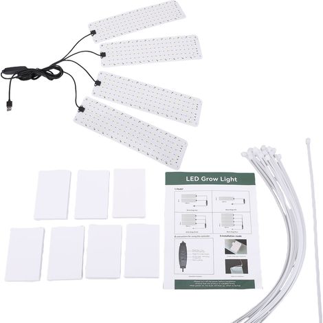 Lampada LED a spettro completo per la coltivazione di piante da interno, con funzione timer, elevata PPFD, risparmio energetico e 4 teste. (1/5)