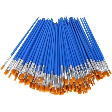 200 Pinceaux plats pour peinture détaillée - Lot de petits pinceaux - Idéal miniature, maquette, loisirs créatifs (1/5)