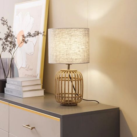 [GEBRAUCHT] B-Ware Lindby Tischleuchte Lampe Marzanna Grau Bambus 425 Cm E27