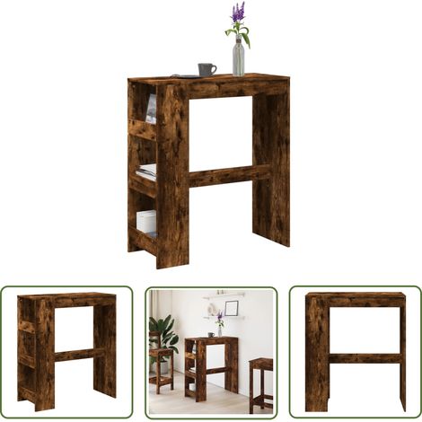 vidaXL Bartisch mit Regal Räuchereiche 90x40x103,5 cm Holzwerkstoff (1/5)