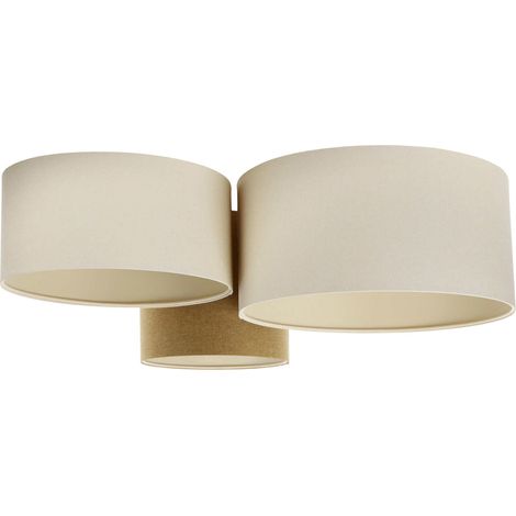 Plafonnier boho élégant tissu crème réglable compatible LED - Crème beige doux (1/4)