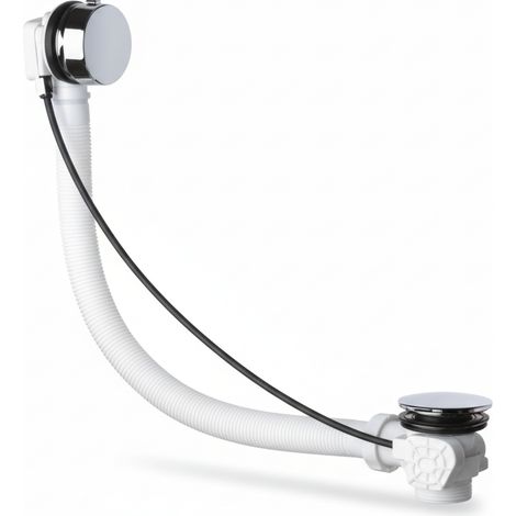 Colonna di scarico vasca con comando a cavo Ø70 mm in pp e metallo cromato uscita 1 1/2 bampi si669923