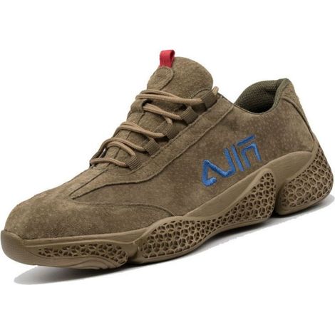 Chaussures de sécurité pour hommes, chaussures de travail légères, anti-écrasement et anti-perçage, kaki (fourseasons) -41 (1/5)