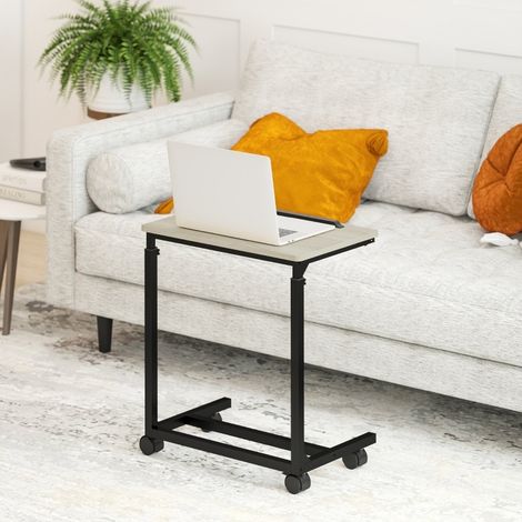 tavolo soggiorno 55x36 regolabile con ruote rovere OKMYHOME (1/5)