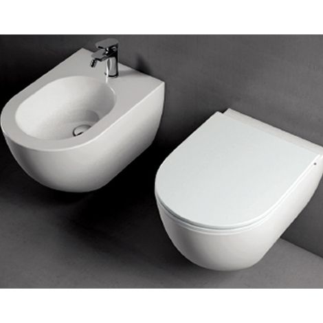 Sanitari Comoda sospesi senza brida cm. 51,5x36 con sedile (1/4)