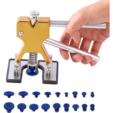 Kit de débosselage de voiture sans peinture avec 18 languettes de colle, ventouse pour voiture, moto