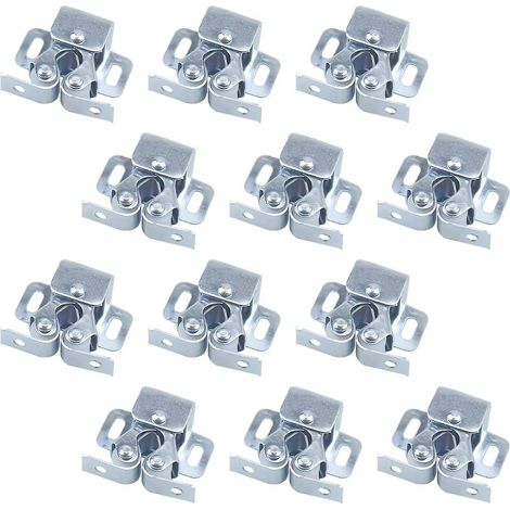 Lot de 12 loquets à double rouleau pour portes battantes de placard (1/2)