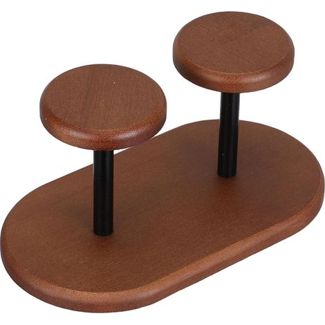 Distributeur Vertical de en Gobelets de Noyer Bois Support Empilable à Double Rack, Organisateur Élégant ou pour Station de Boissons en Entreprise Halls D'hôtel (1/5)