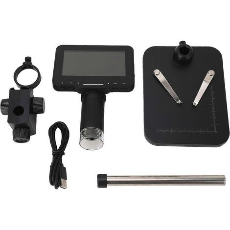 4,3-Zoll-Digitalmikroskop mit IPS-HD-Bildschirm, 1000-facher Vergrößerung, Fotoaufzeichnung, Industriemikroskop mit 8 einstellbaren Linsen