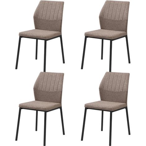 Esszimmerstühle 4er Set, Polsterstühle mit ergonomischem Design, Braun (1/5)
