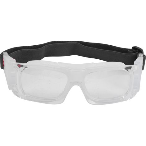 Lunettes de protection polyvalentes pour basketball, football, badminton et tennis - résistantes aux chocs (blanc) (1/5)