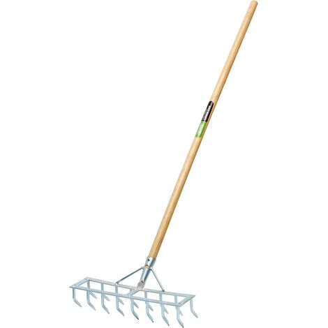 Draper 09994 Long-Handled Steel Harrow Rake and Scarifier for Lawn and Garden Maintenance