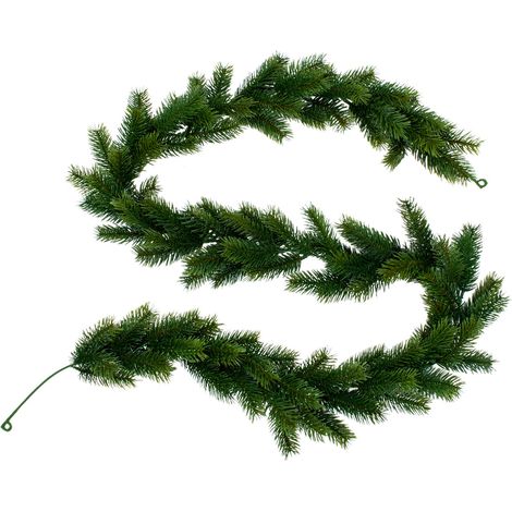 Weihnachtsgirlande aus Kunsttanne in grün - 160 cm - Deko Girlande aus Edeltanne für Außen und Innen - Kunst Tanne für Weihnachten Advent Winter