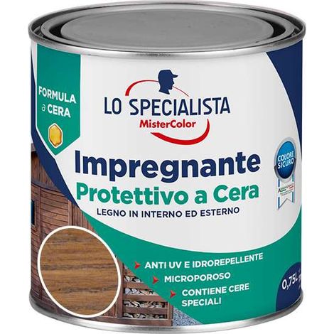Lo Specialista Impregnante Protettivo a Cera ad Acqua per Legno Noce 0,75 l (1/4)