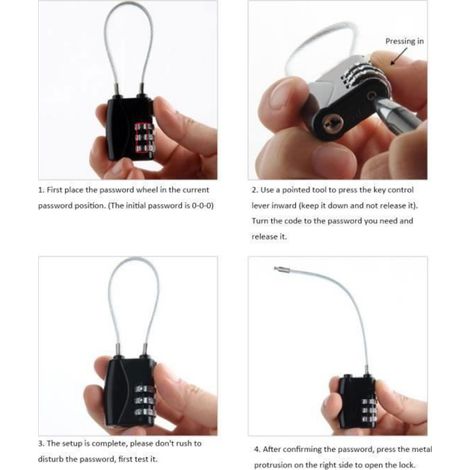 Cadenas de sécurité pour bagages - Blanc - TSA approuvé - Mini cadenas pour bagages (1/4)
