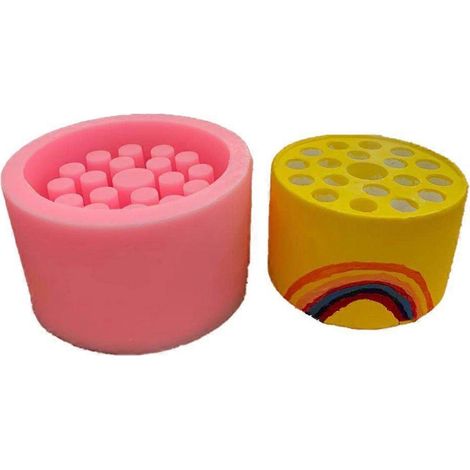 Moules en silicone ronds en nid d'abeille pour boîtes de rangement, porte-stylos, moules à bougies DIY