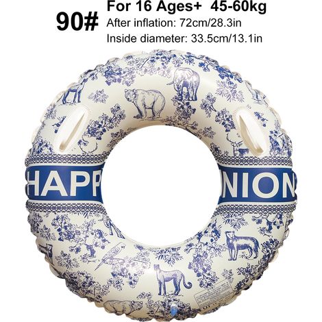 Bouée gonflable pour piscine, rayures classiques, parfaite pour les fêtes de plage estivales.