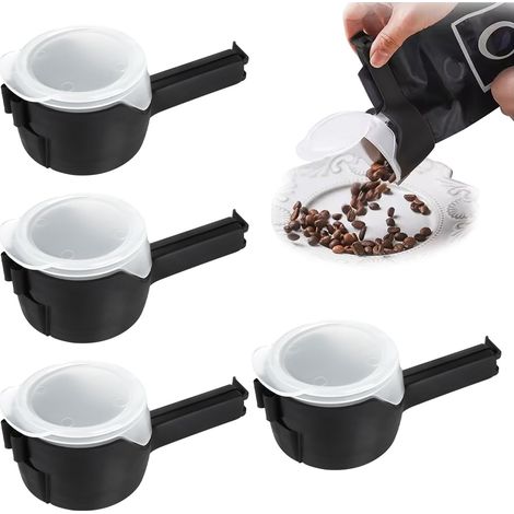 4 Pièces Pince Fermeture Sachet Alimentaire avec Bec Verseur, Réutilisables Clips D'étanchéité pour Sacs Alimentaires, Clip Fermeture Sachet