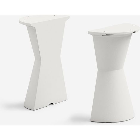 Set 2 mezzi tavoli bar design in polietilene per contract Dot - Bianco (1/4)