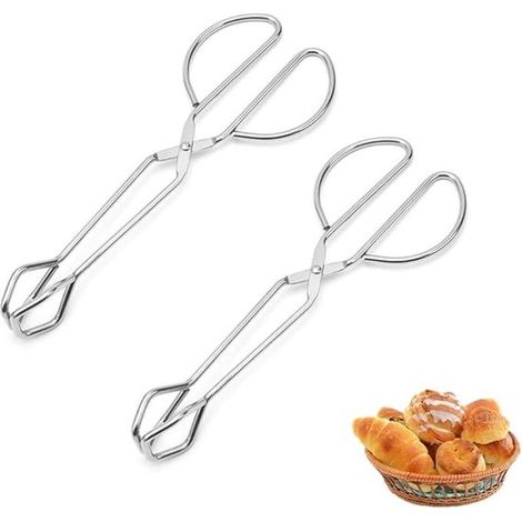 Juego de pinzas para asar de acero inoxidable - 2 piezas, resistentes al calor y duraderas, ideales para barbacoas y cocinas domésticas. (1/5)