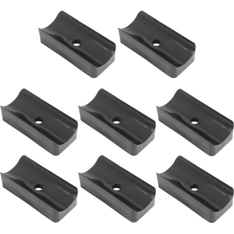 8X Embout Plastique Noir Patin Pied Chaise Cantilever Tube Rond Meuble Protection Bureau Fauteuil Rectangulaire Guide, 40mm (1/3)