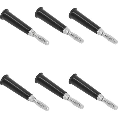 100 pcs fiches banane cornes laiton zinc ABS pour batterie poids lourd 4mm noir connecteurs 30VAC-60VDC 19A (1/5)