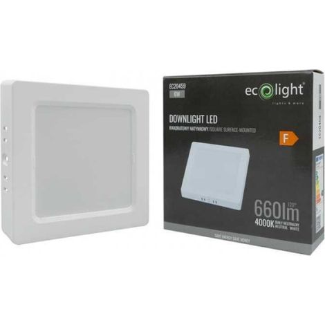 Downlight LED - Carré - 6 W - 4000 K - Blanc - Pour Plafond - Unité (1/5)