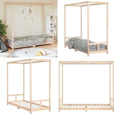 Estructura de cama para niños madera maciza de pino 80x200 cm - Cama de pino - Estructura de cama para niños