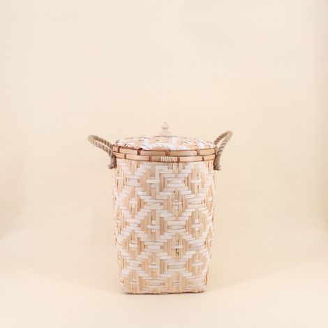 Panier en bambou avec couvercle 48cm (1/4)