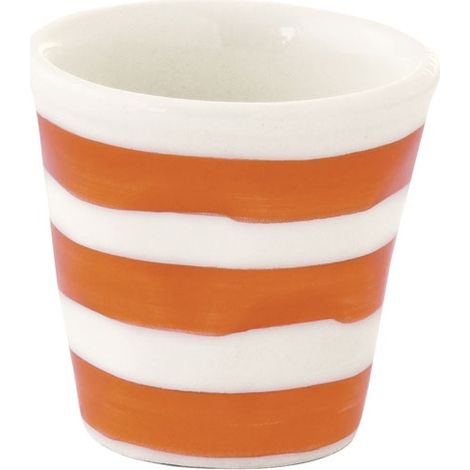 Tassendeckel aus handbemalter Keramik, 60 ml Farbmix Orange - Pozzi Milano Spa