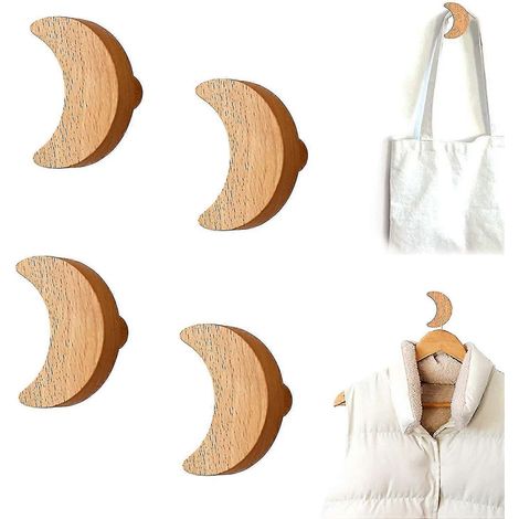 Wandgarderobenhaken aus Massivholz, 4-teilig (1/5)