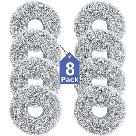 Lot de 8 Serpillères pour Dreame L10s Ultra Gen 3/Gen 2/L10/L20/X40/X50/L40/AE/L50/L50S/L40S Pro Ultra/Complete, Mova E30/E40/P50/V50 Ultra Aspirateur, Chiffon de Rechange Réutilisable et Lavable (1/5)