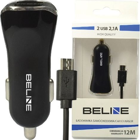 Beline Autoladegerät 2xUSB + Micro-USB 2,1A schwarz (1/4)