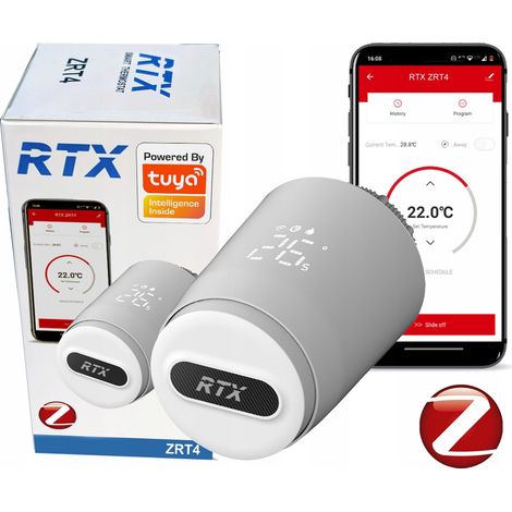 Thermostat de tête RTX ZRT4 pour radiateur intelligent ZigBee TUYA (1/5)