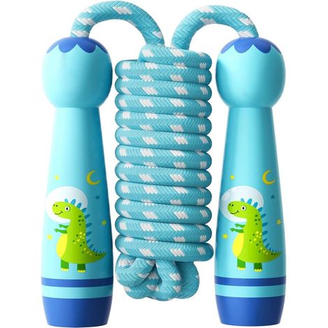 JunD Corde Enfant 5m matière naturelle Réglable Poignée Antidérapantes Corde De Coton Colorée Jump (1/5)