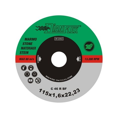 DISCO ABRASIVO PER MARMO- mm 115 x sp. 1.6- DH- pezzi 1